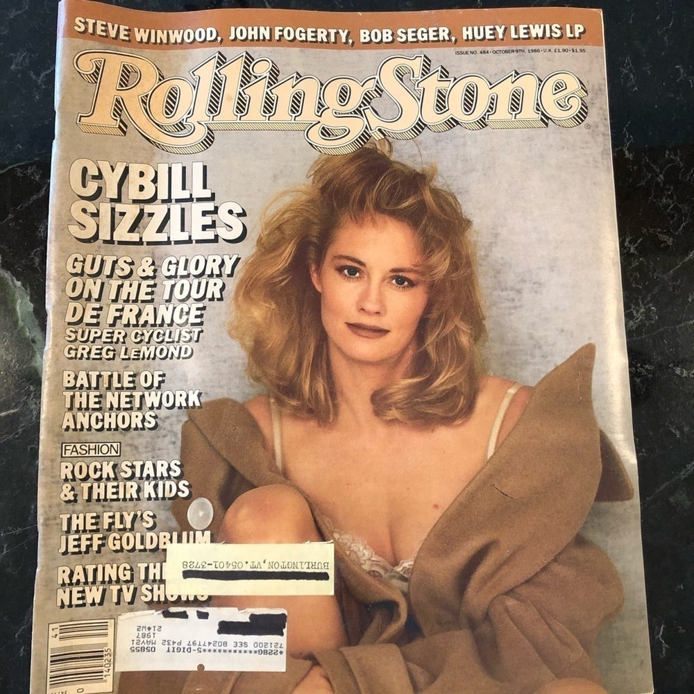 Vintage 80โs Rolling Stone Magazine Cybill Shepherd Cover
